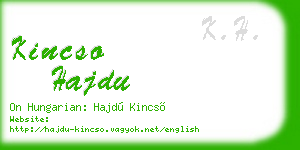 kincso hajdu business card