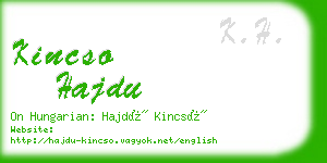 kincso hajdu business card